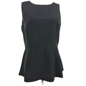 Banana Republic Peplum Top Black Blouse Sleeveless